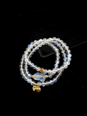 Chuỗi Moonstone quấn 3 mix charm túi tiền